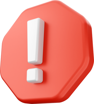 3d caution warning icon red alert